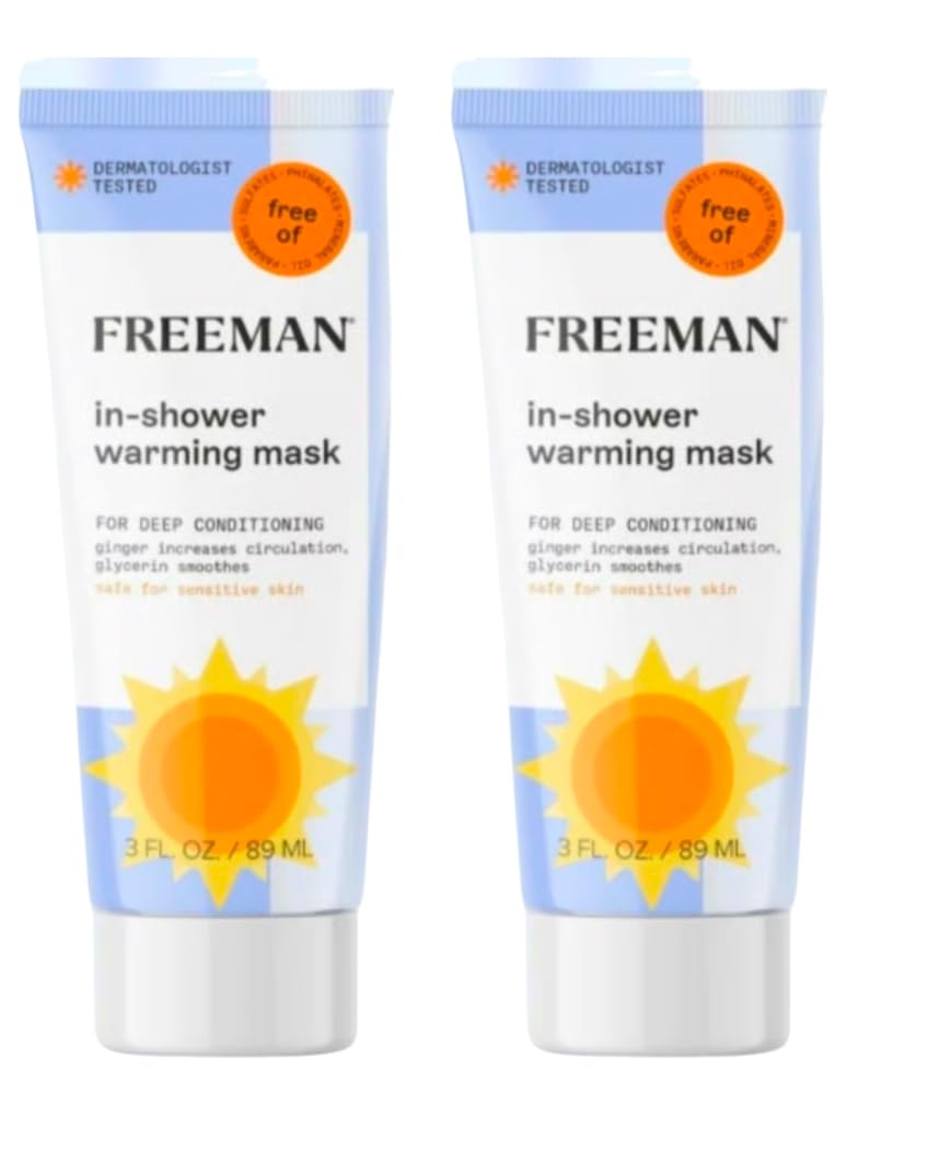 In-Shower Warming Mask, Deep Conditioning with Ginger and Glycerin, 3 fl oz, Dermatologist Tested, 2-Pack