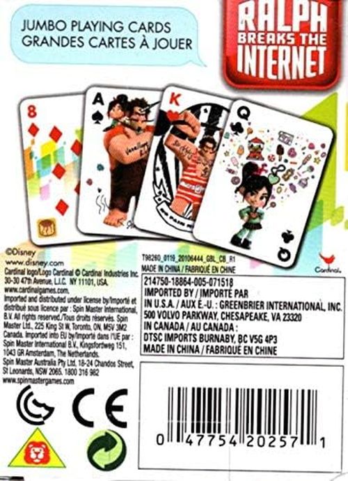 Disney Ralph Breaks The Internet - Jumbo Playing Cards