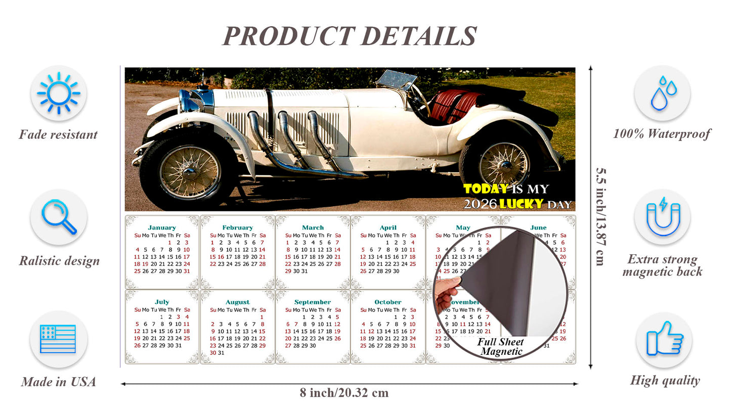 2026 Magnetic Calendar - Calendar Magnets - Today is my Lucky Day - Edition #50