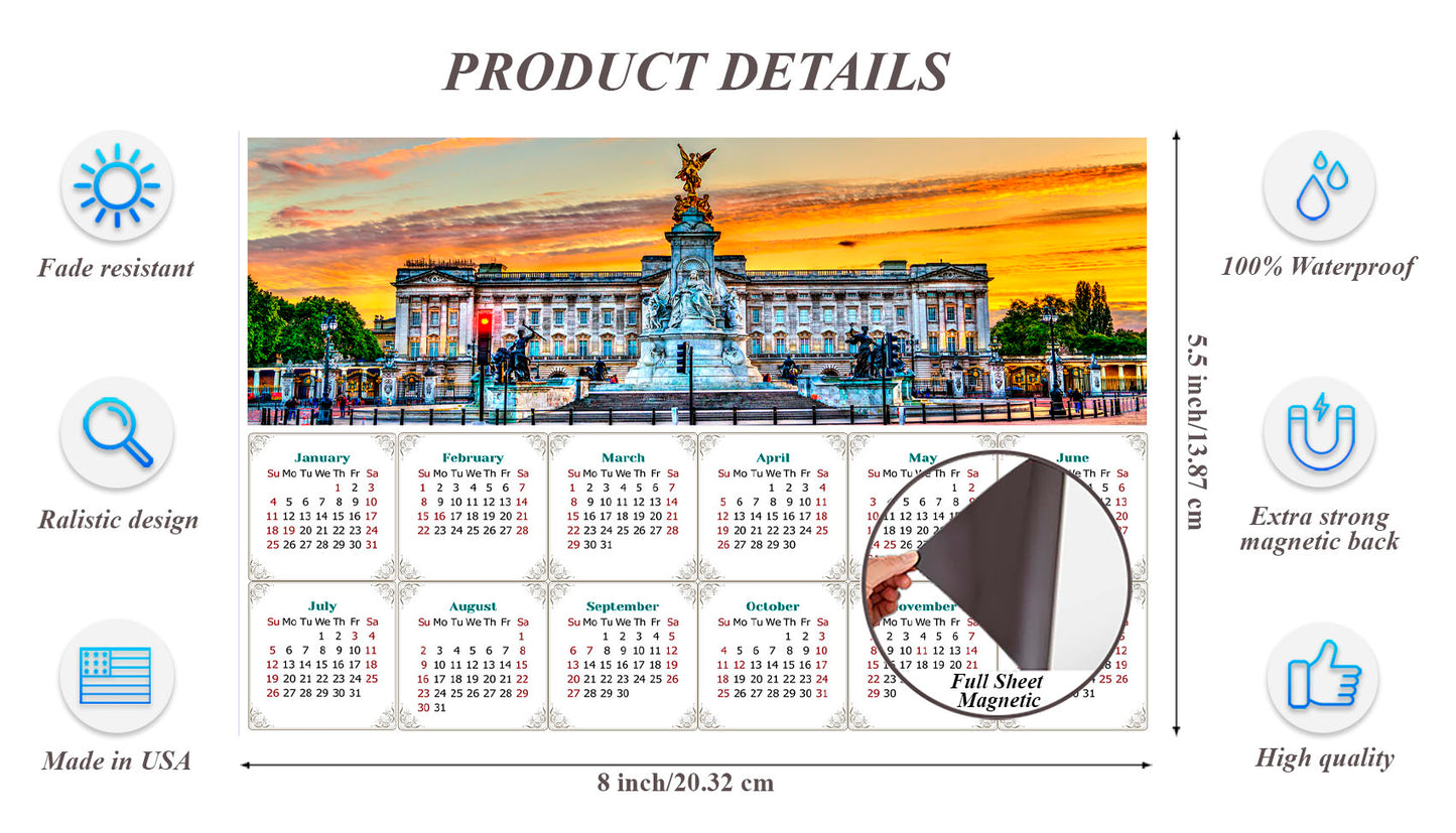 2026 Magnetic Calendar - Calendar Magnets - Today is My Lucky Day - (The Victoria Memorial in London, United Kingdom)
