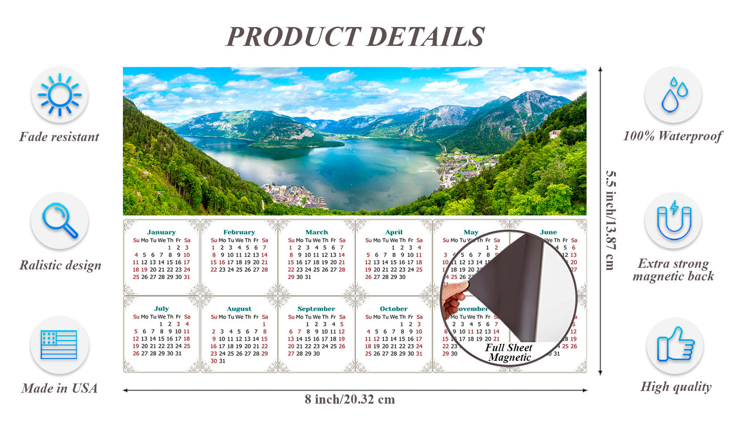 2026 Magnetic Calendar - Calendar Magnets - Today is my Lucky Day (Hallstatt mountain village, Salzkammergut, Austria)