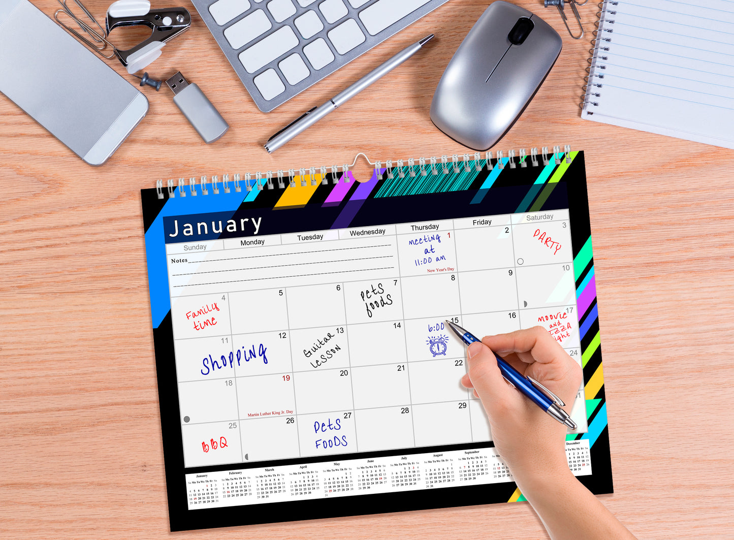2026-2027 Monthly Spiral-Bound Wall / Desk Calendar - Desktop / Wall Blotter Calendar / Planner - (Edition #13)