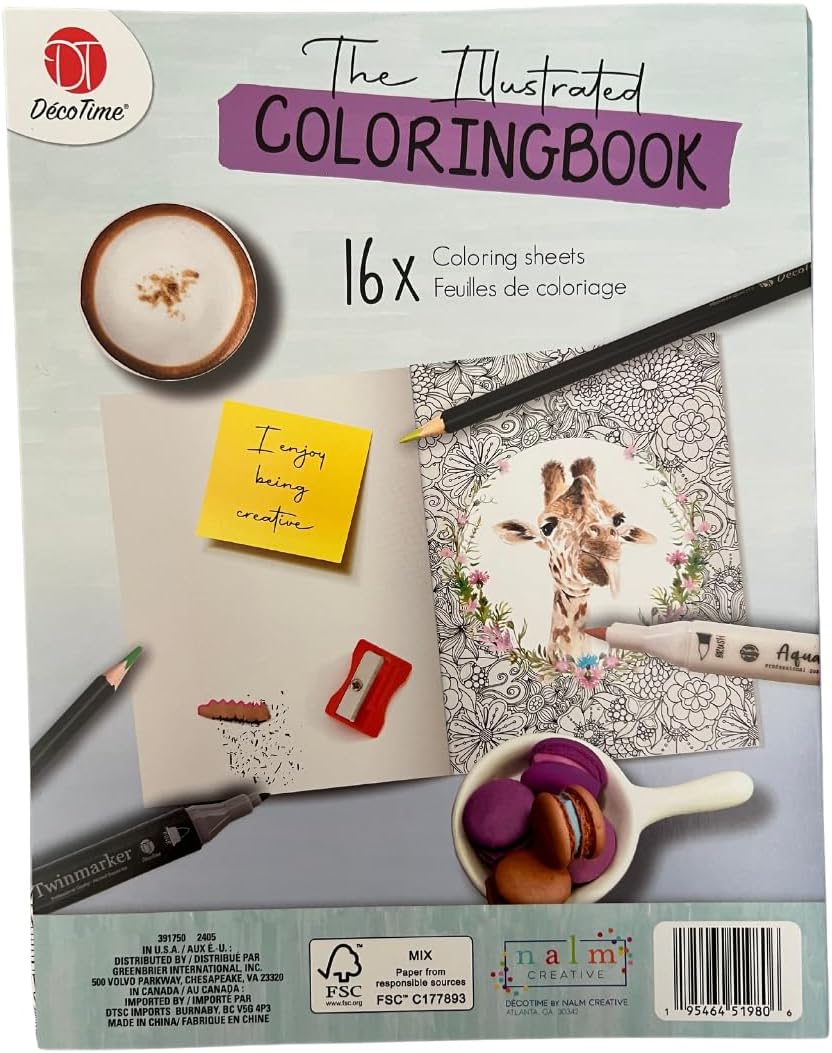 The Illustrated Coloring Book, 16 Sheets - Blue Skunk