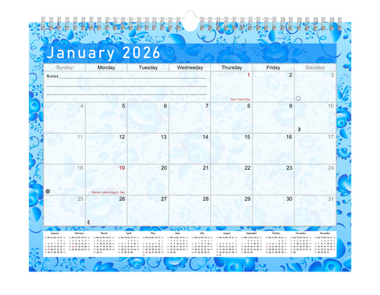 20255-2026 Monthly Spiral-Bound Wall / Desk Calendar - Desktop / Wall Blotter Calendar / Planner - (Edition #19)