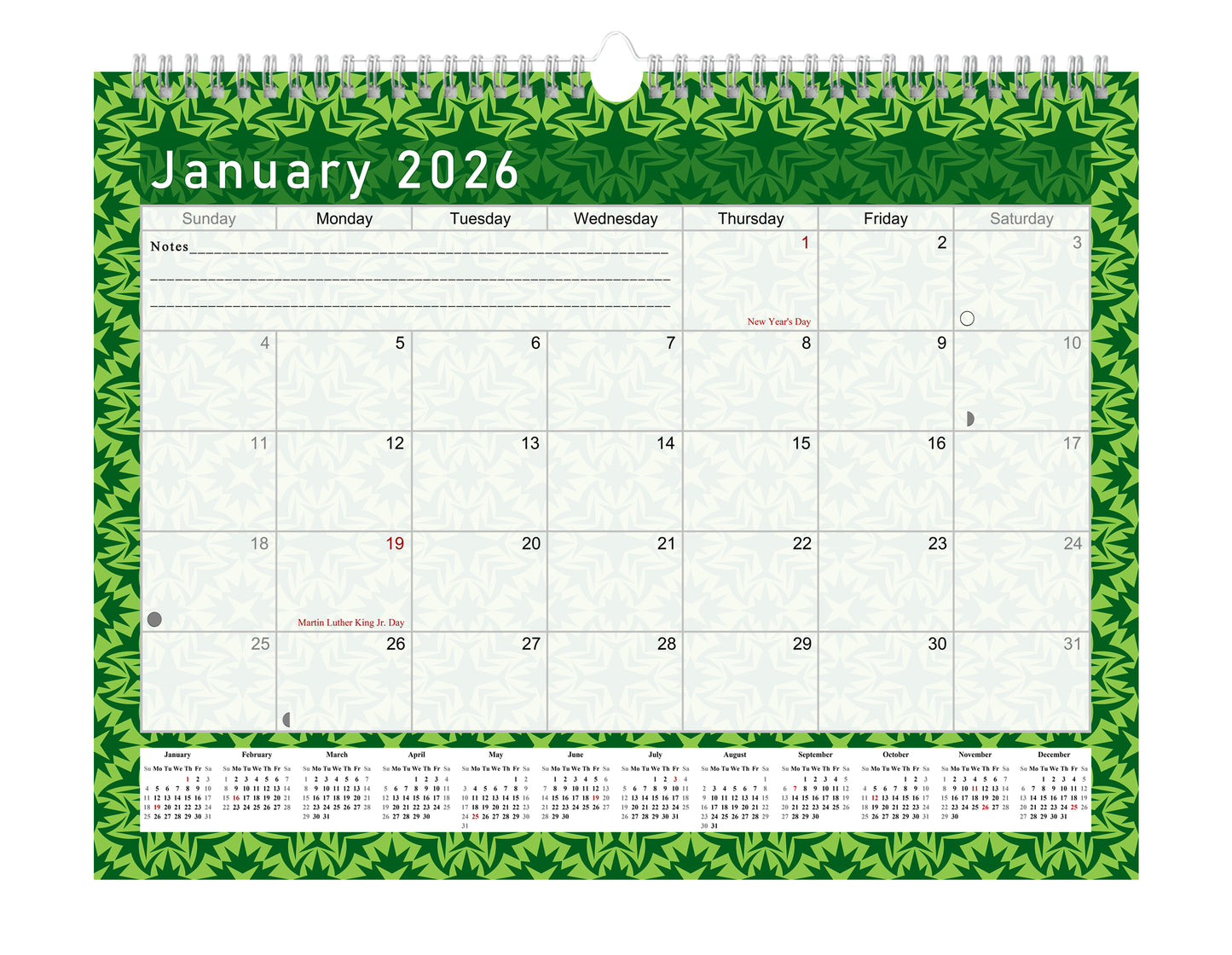 2025-2026 Monthly Spiral-Bound Wall / Desk Calendar - Desktop / Wall Blotter Calendar / Planner - (Edition #16)
