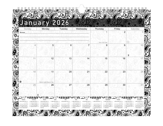 2025-2026 Monthly Spiral-Bound Wall / Desk Calendar - Desktop / Wall Blotter Calendar / Planner - (Edition #11)