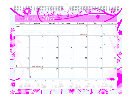 2025-2026 Monthly Spiral-Bound Wall / Desk Calendar - Desktop / Wall Blotter Calendar / Planner - (Edition #10)