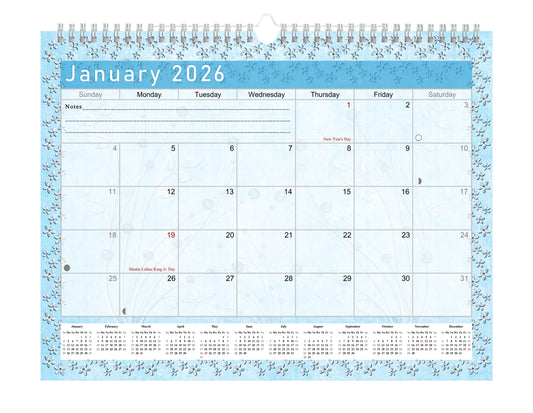 2025-2026 Monthly Spiral-Bound Wall / Desk Calendar - Desktop / Wall Blotter Calendar / Planner - (Edition #18)
