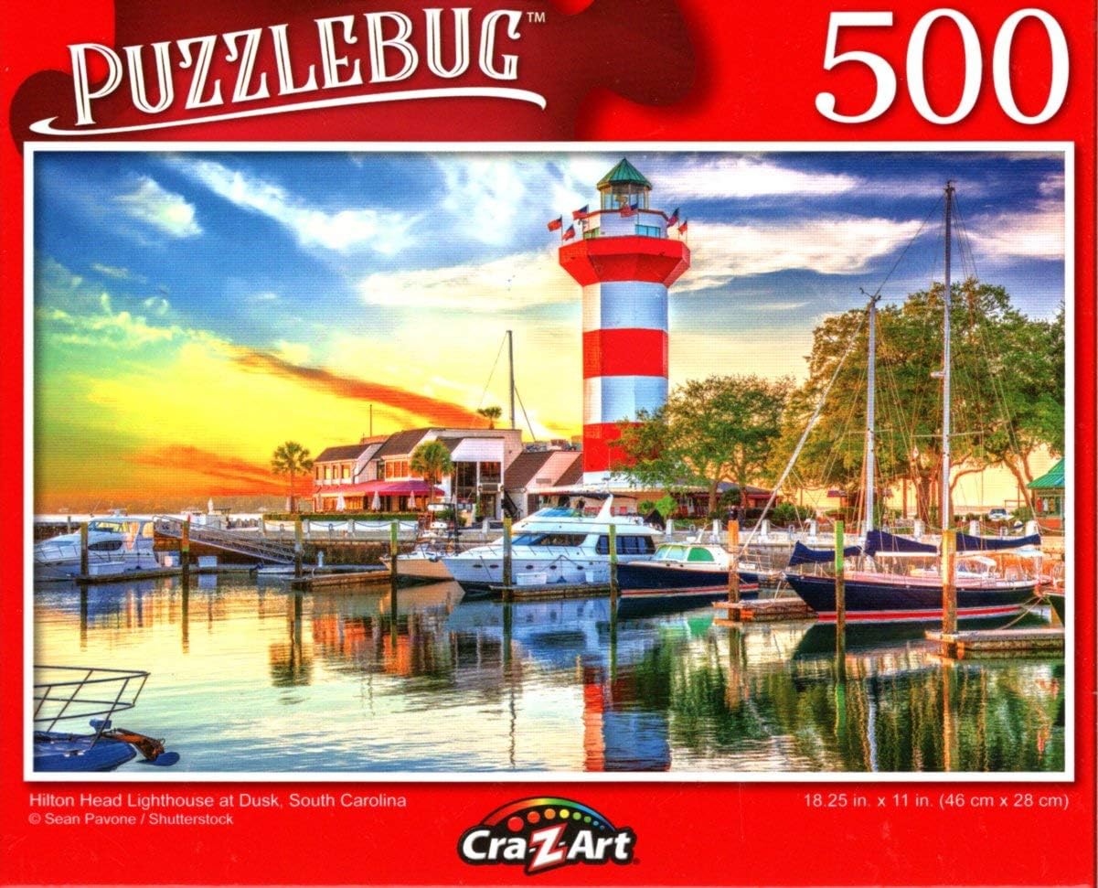 Hilton Head Lighthouse at Dusk, South Carolina - 500 Pieces Jigsaw Puzzle