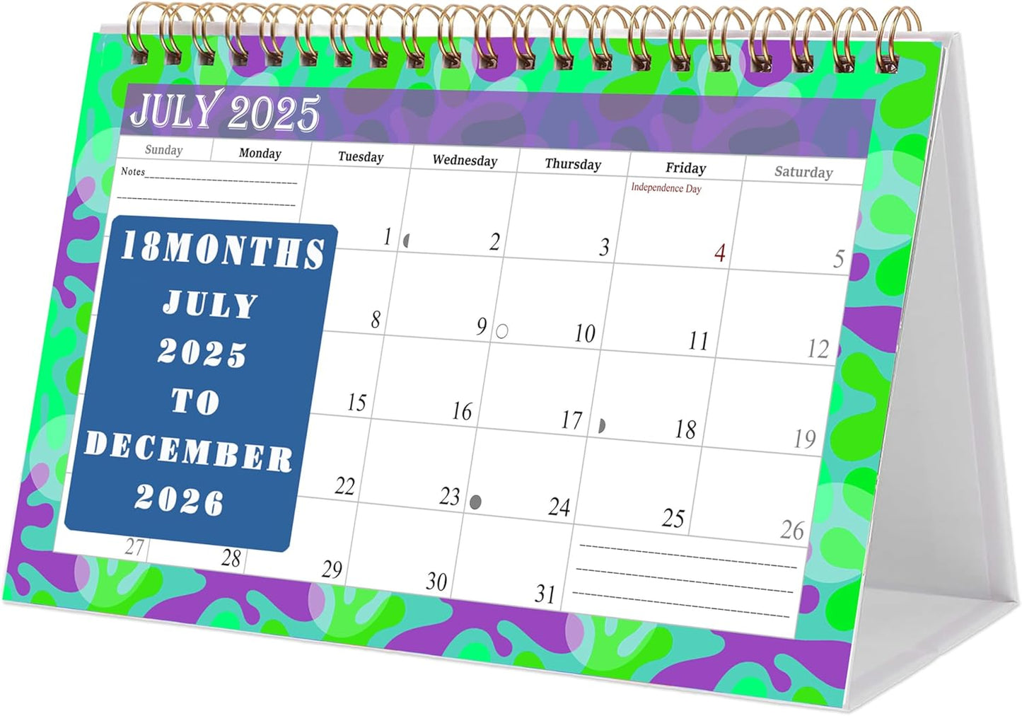 2025-2026 18 Months Standing Flip Desk Calendar Desktop Planner with To-Do List & Notes 03