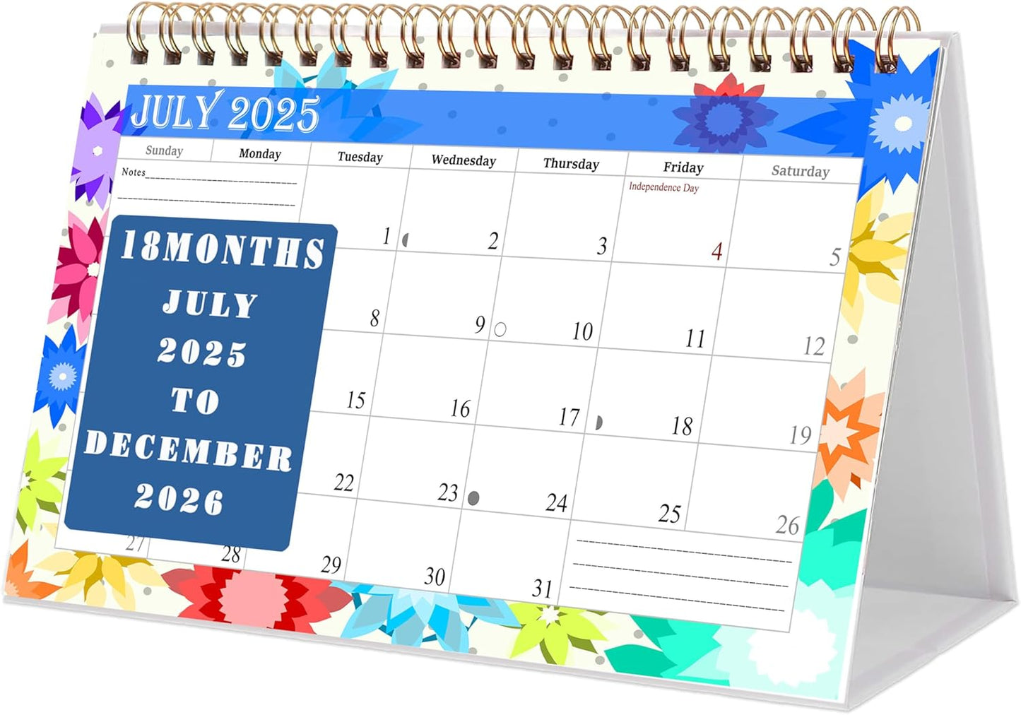 2025-2026 18 Months Standing Flip Desk Calendar Desktop Planner with To-Do List & Notes 01