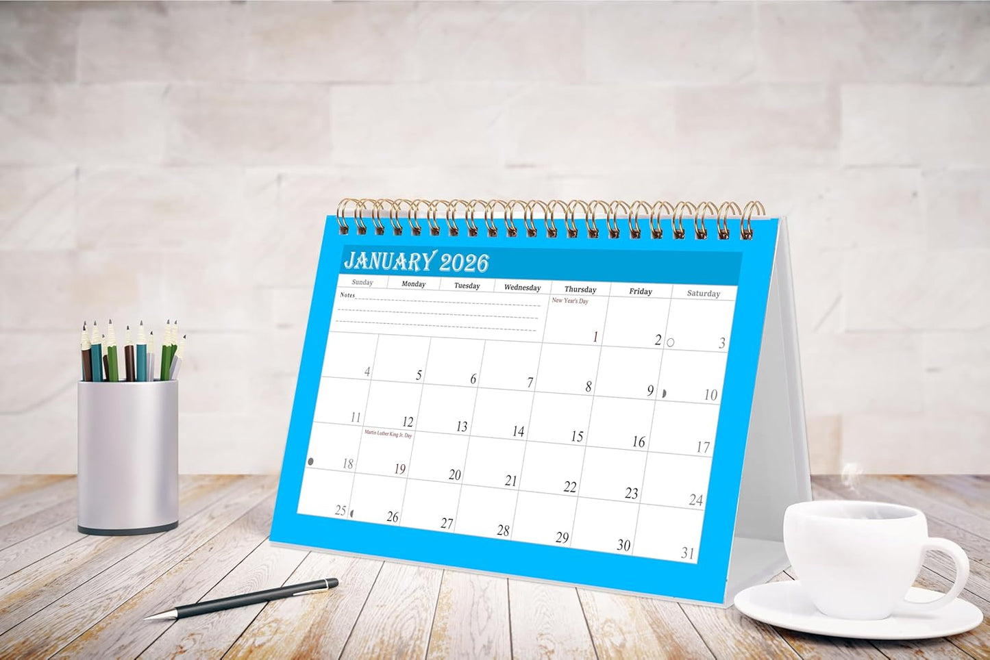 2026-12 Months Desk Calendar Desktop Planner with To-Do List & Notes 05