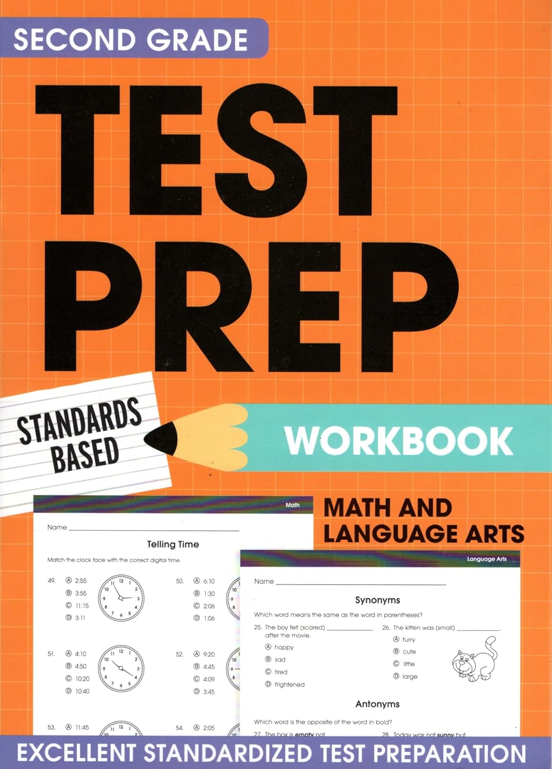 Second Grade Math & Language Arts Test Prep Workbook v3