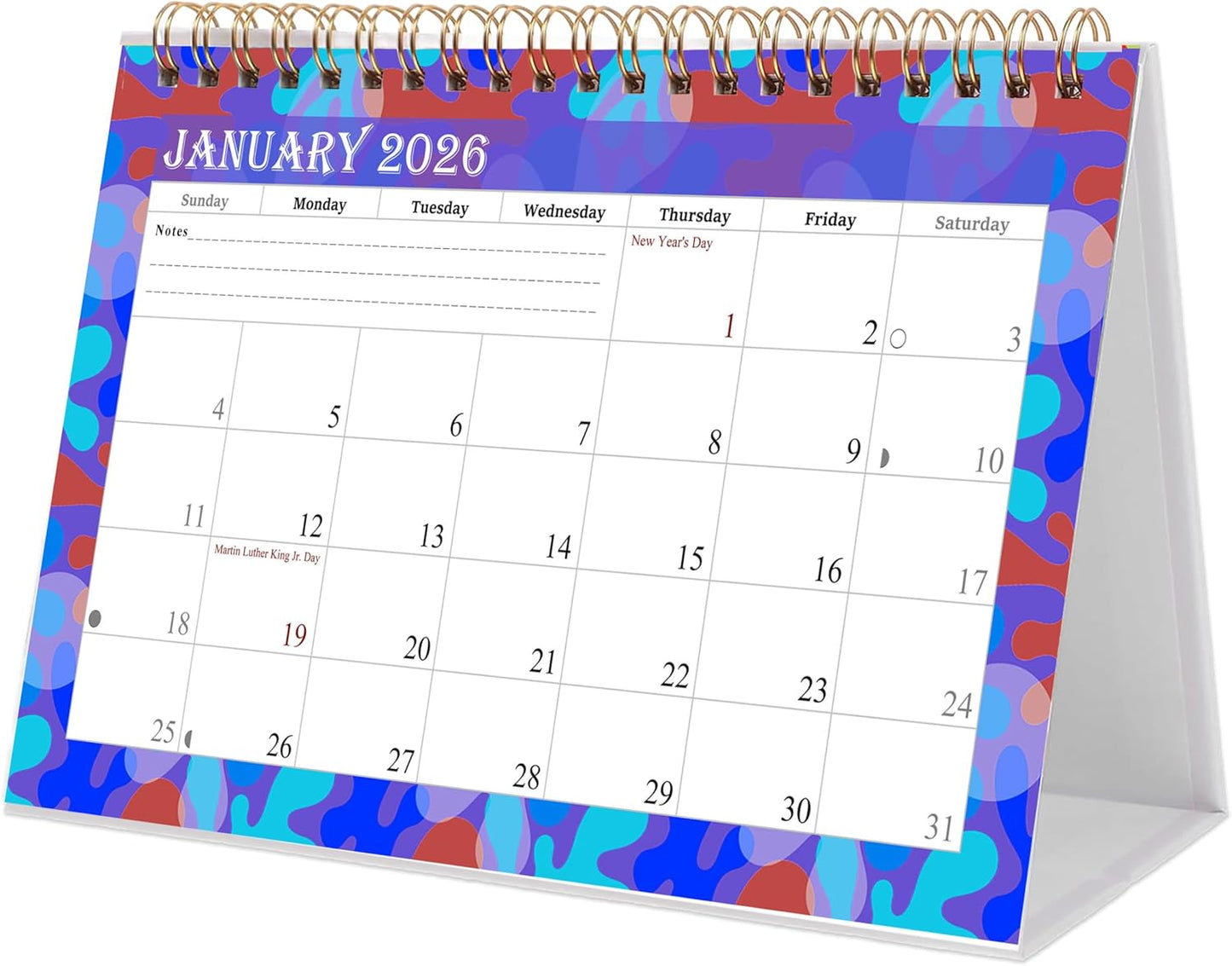 2026-12 Months Desk Calendar Desktop Planner with To-Do List & Notes 03