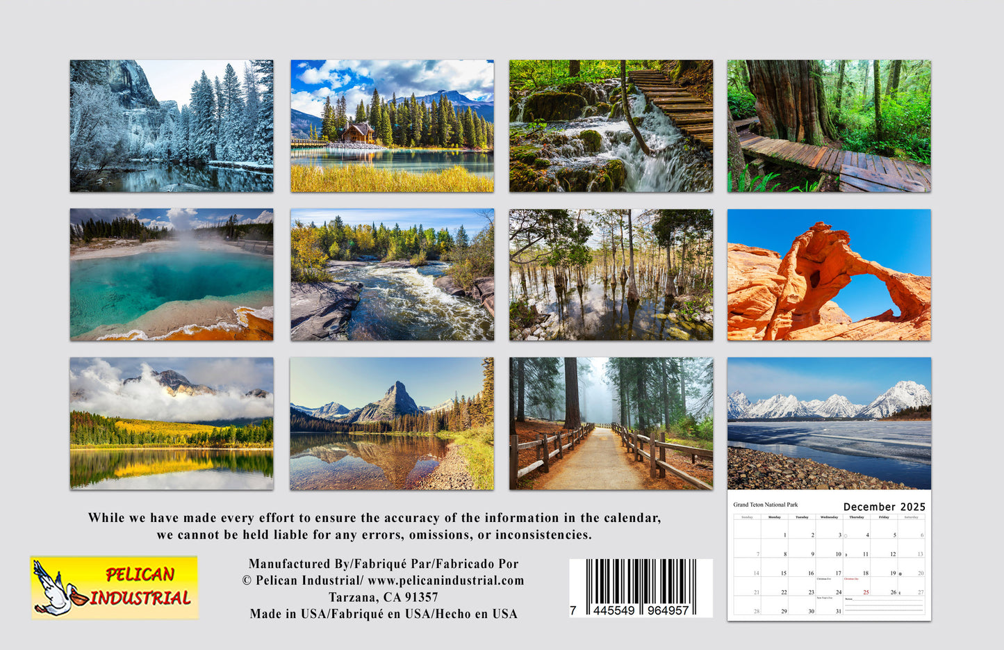 2025 Spiral-bound Wall Calendar (National Parks) - 12 Months Desktop/Wall Calendar/Planner (Copy) (Copy)