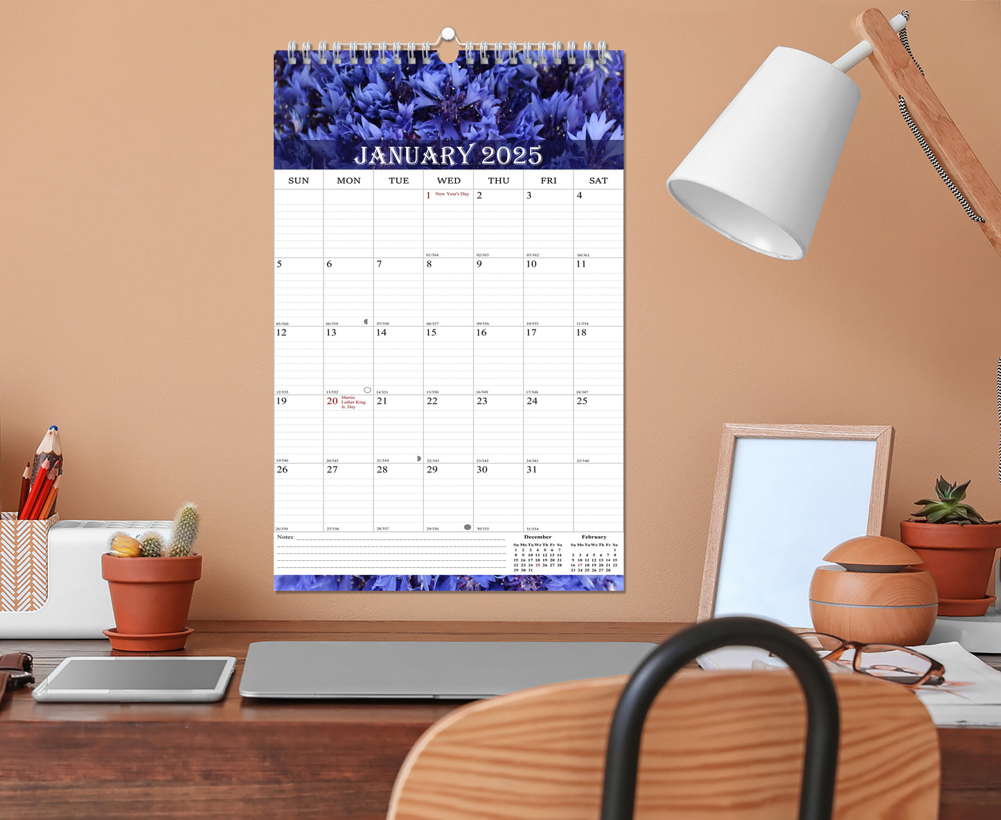 2025 Wall Calendar Spiral-Bound Twin-Wire Binding - 12 Months 04