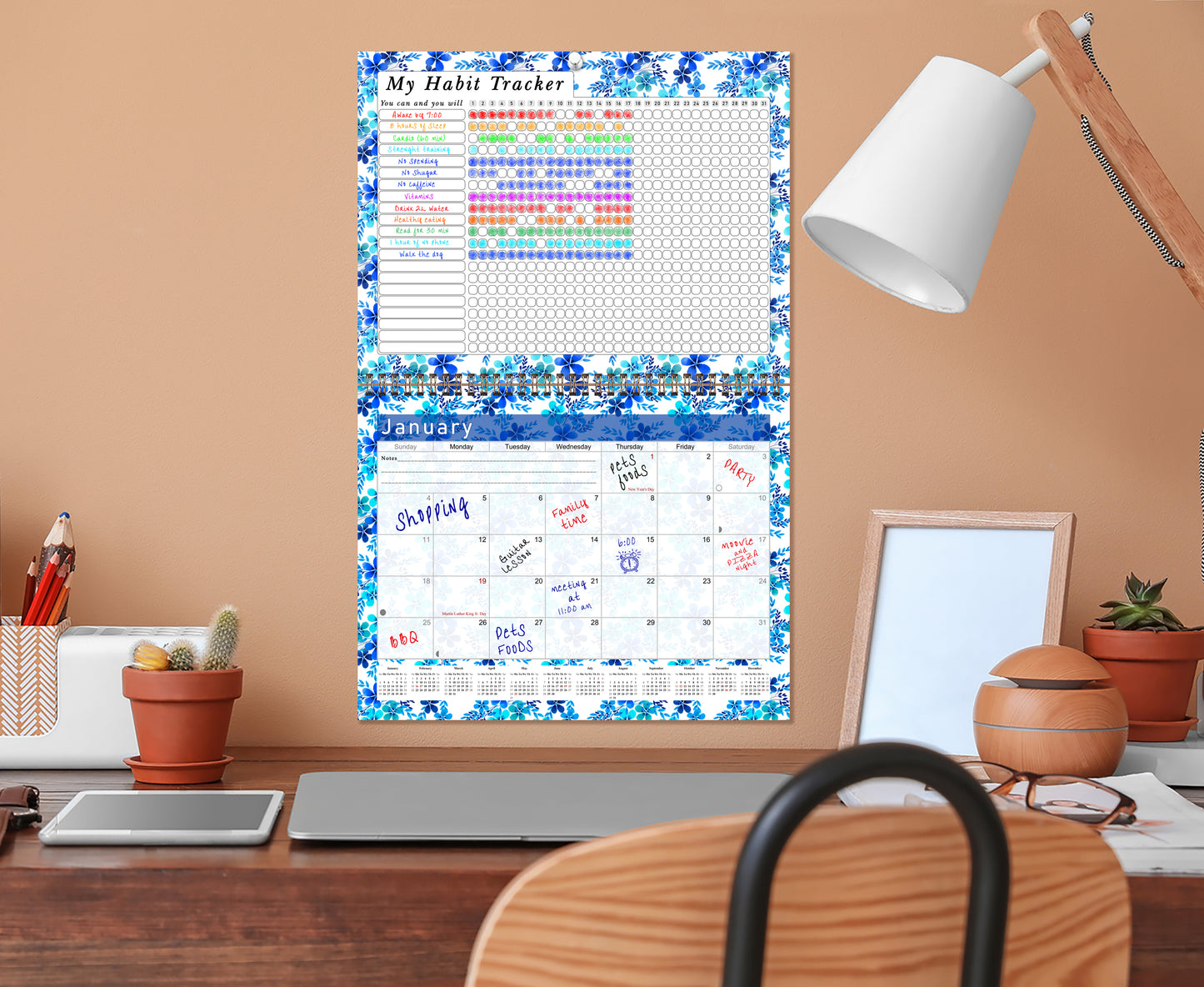 2026 Monthly Desktop/Wall Calendar/Planner - Habit Tracker - (Edition #22)