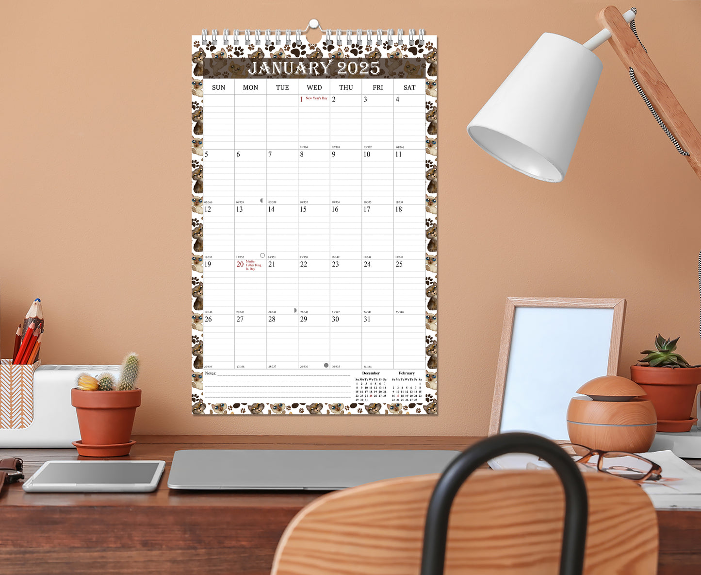 2025 Wall Calendar Spiral-Bound Twin-Wire Binding - 12 Months 17