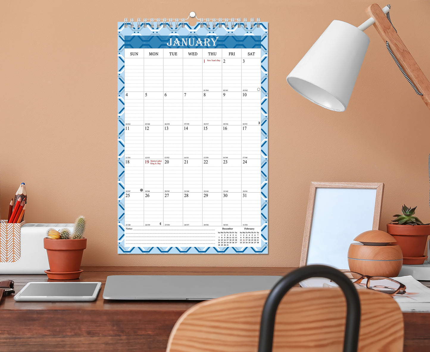 2025-2026 Wall Calendar Spiral-bound Twin-Wire Binding - 18 Months 8.5" x 11" 03