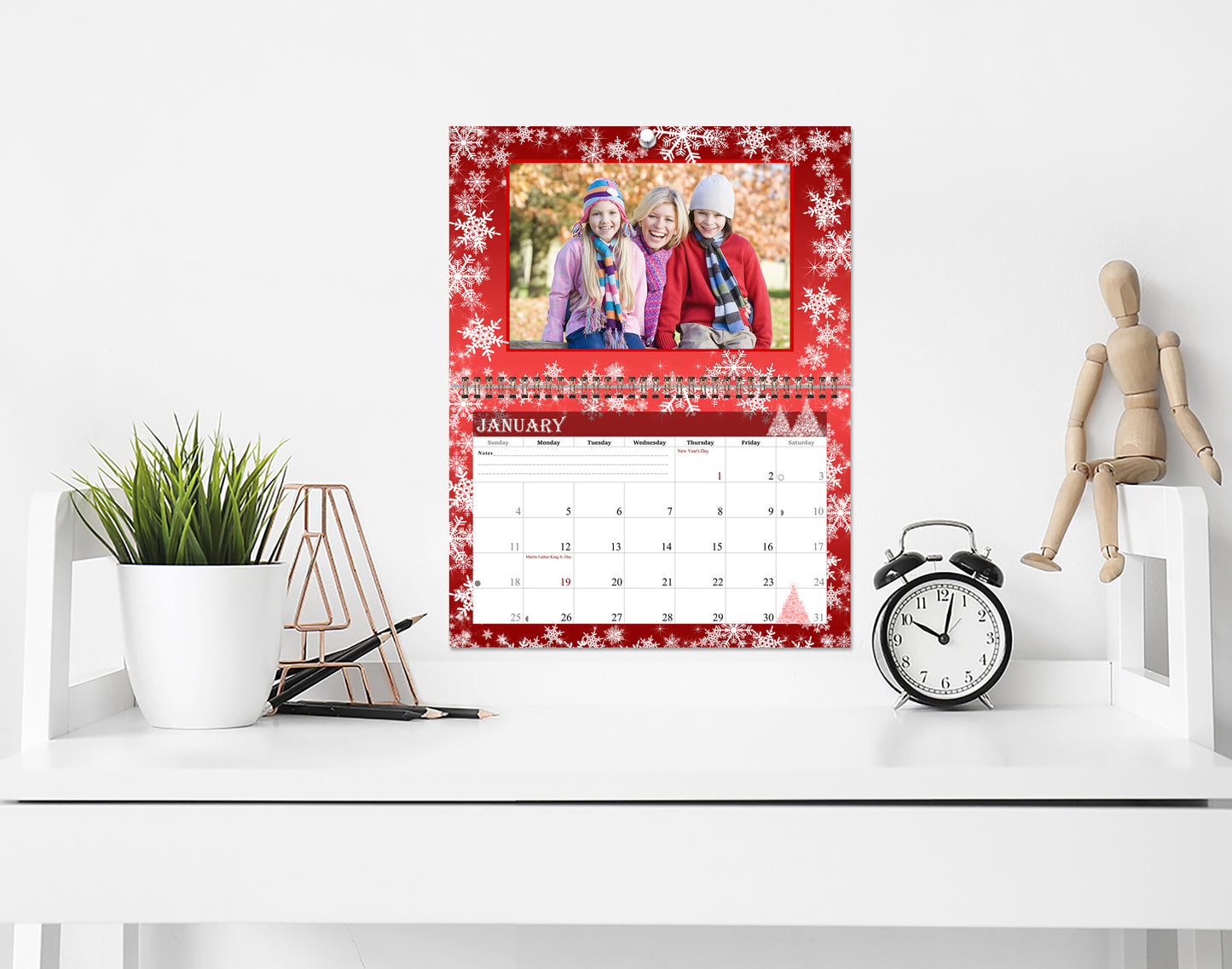2026 Photo Frame Wall Spiral-bound Calendar (Add Your Own Photos) - 12 Months Desktop/Wall Calendar/Planner - (Edition #08)