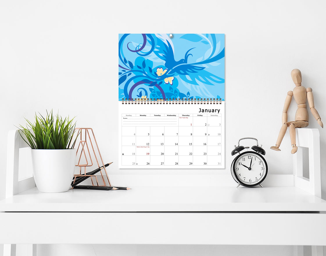 2026 Spiral-bound Wall Calendar (Art) - 12 Months Desktop/Wall Calendar/Planner (Copy)