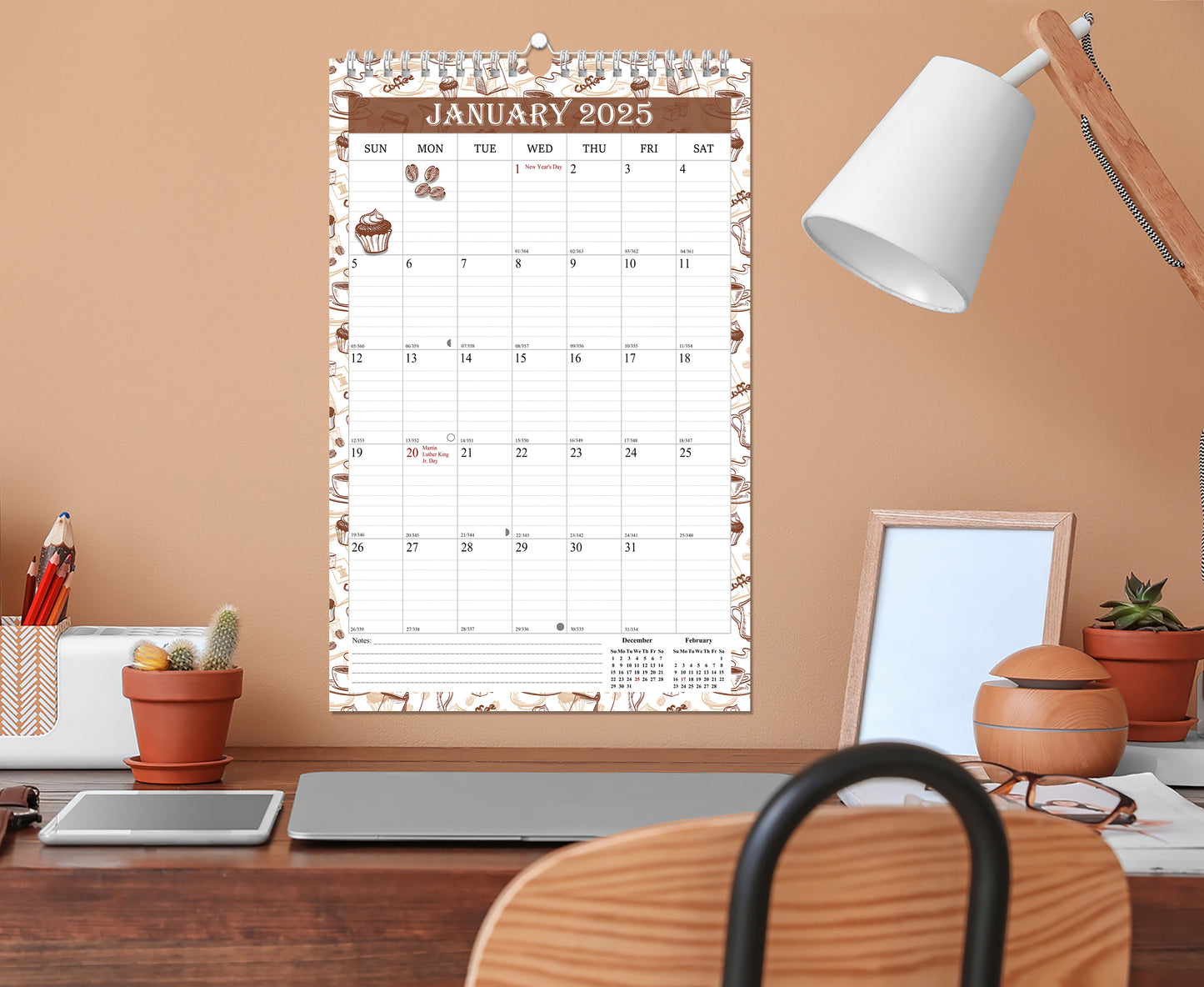 2025 Wall Calendar Spiral-Bound Twin-Wire Binding - 12 Months 10