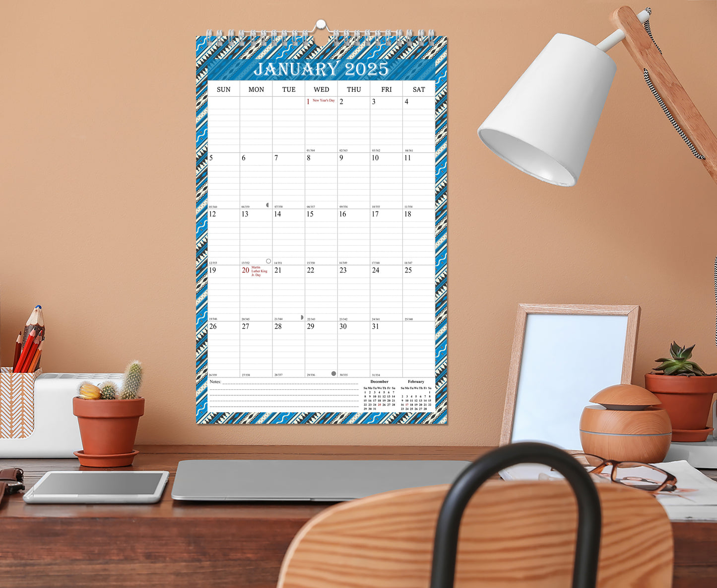 2025 Wall Calendar Spiral-Bound Twin-Wire Binding - 12 Months 11