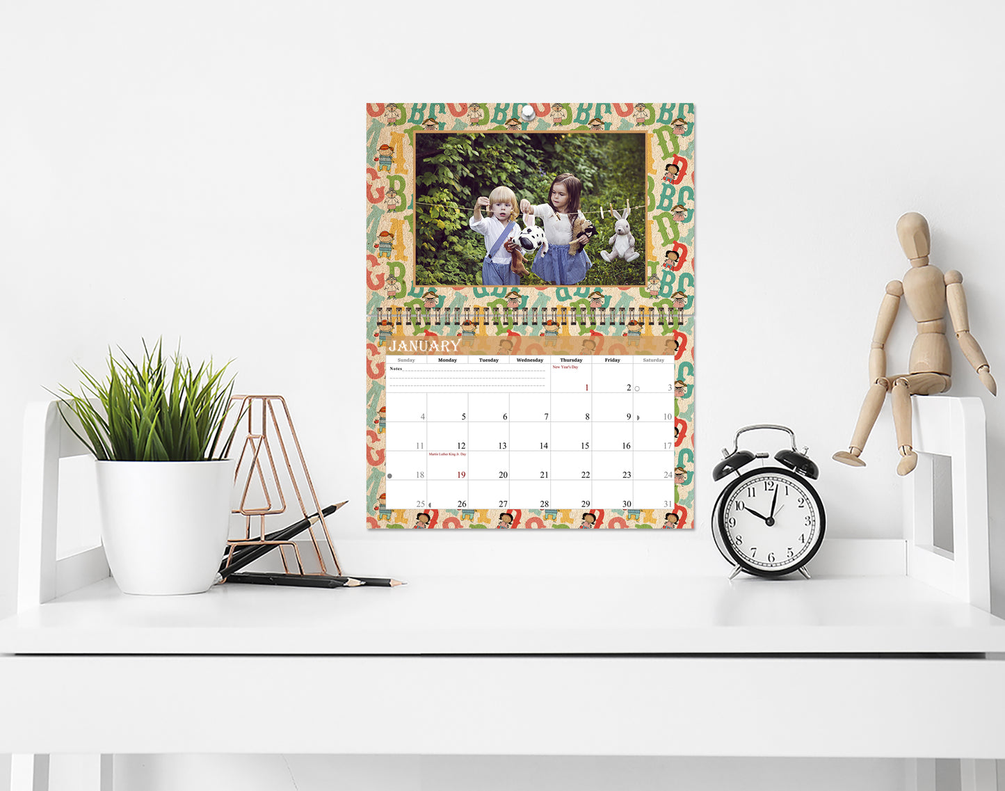 2026 Photo Frame Wall Spiral-bound Calendar (Add Your Own Photos) - 12 Months Desktop/Wall Calendar/Planner - (Edition #10)