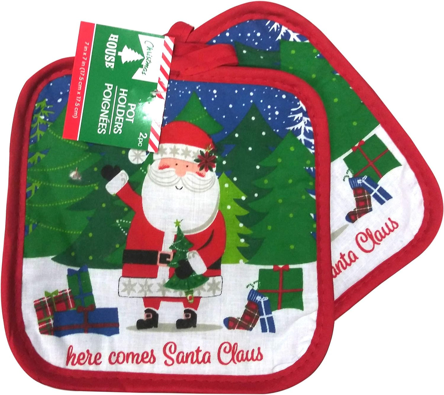 Christmas - Holiday Baking Kitchen Linen Set (6 Piece) - 2 Kitchen Towel, 2 Pot Holders, 1 Oven Mitt, 1 Magnetic Dry Erase Recipe Planner (Style 02)