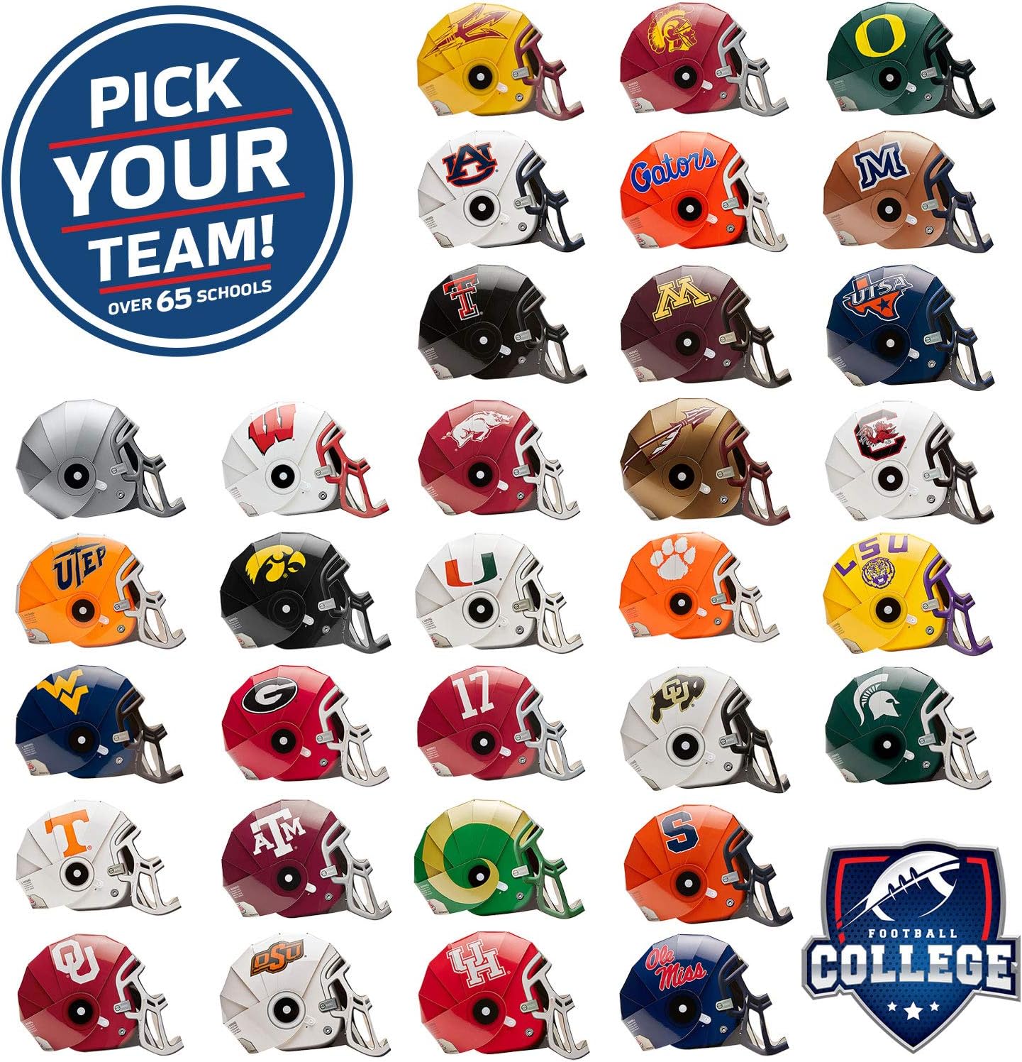 FanHeads Wearable College Football Helmets (All Team Options)