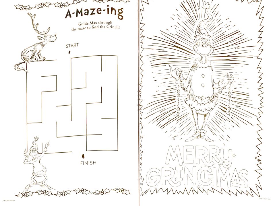 Grinch Holiday Christmas Coloring & Activity Book (Set of 2) v2