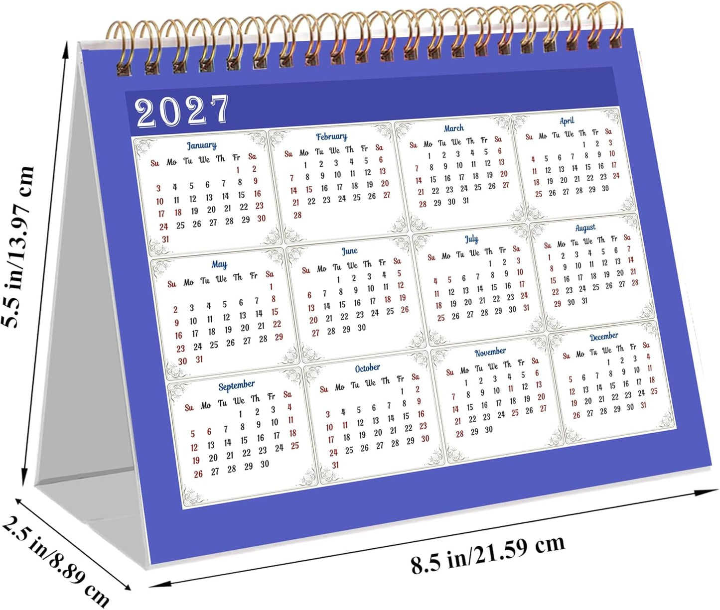 2026-12 Months Desk Calendar Desktop Planner with To-Do List & Notes 05