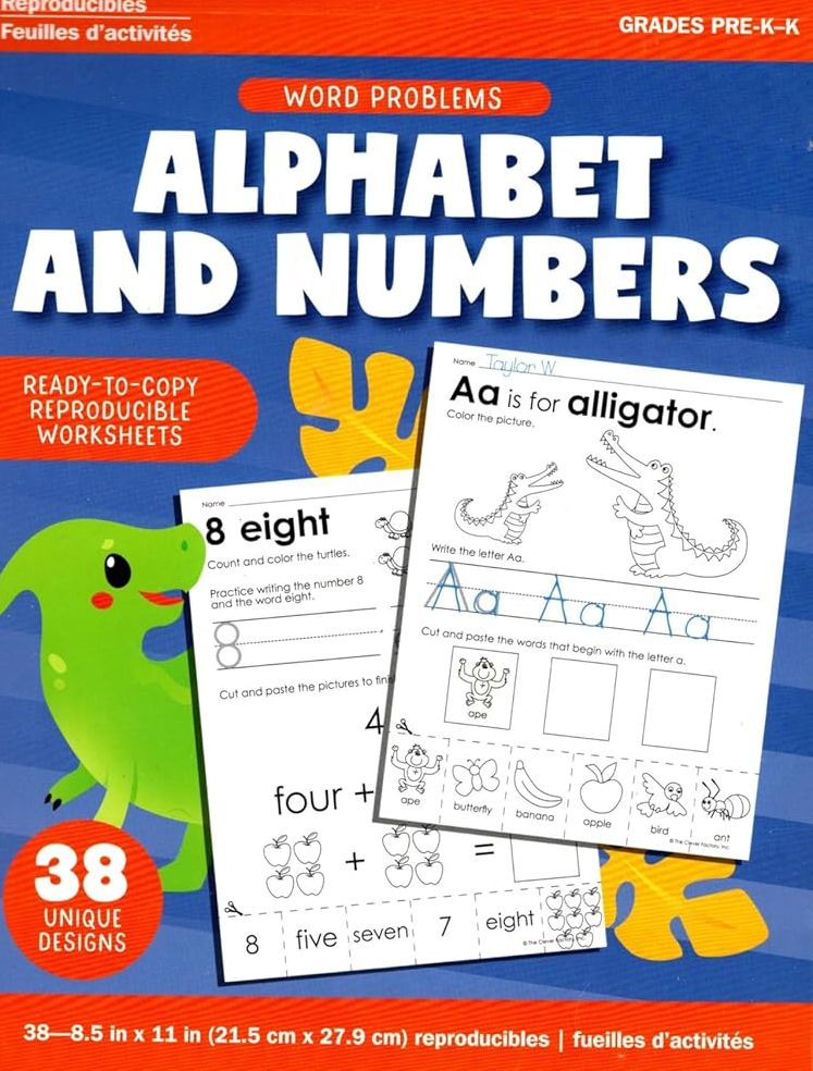 Teaching Tree Alphabet and Numbers - Worksheets Workbook - Grades PRE K-K