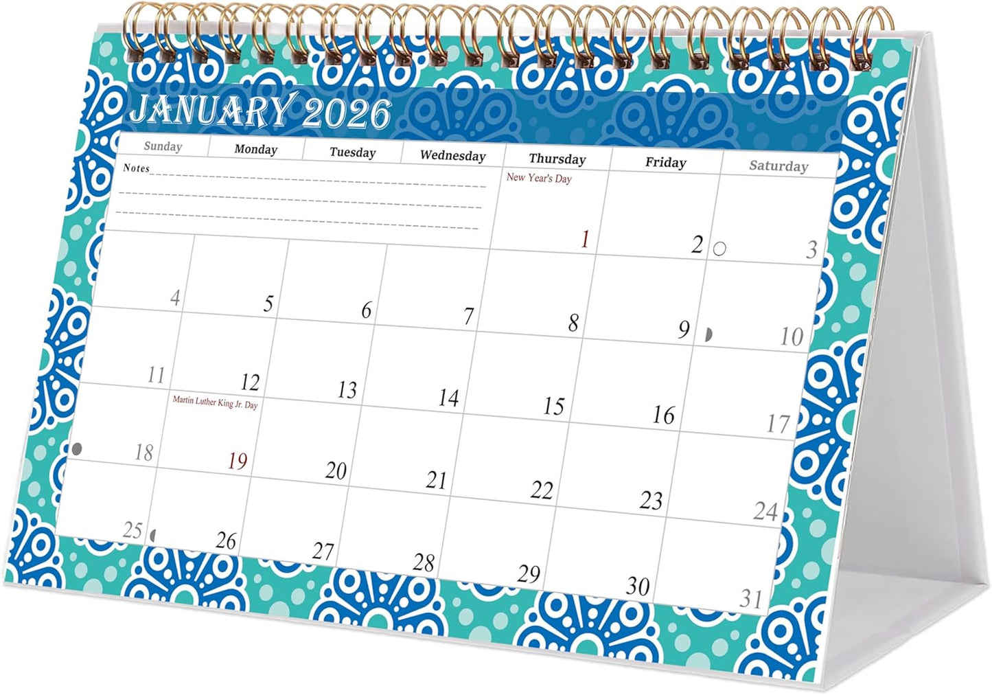 2026-12 Months Desk Calendar Desktop Planner with To-Do List & Notes 015