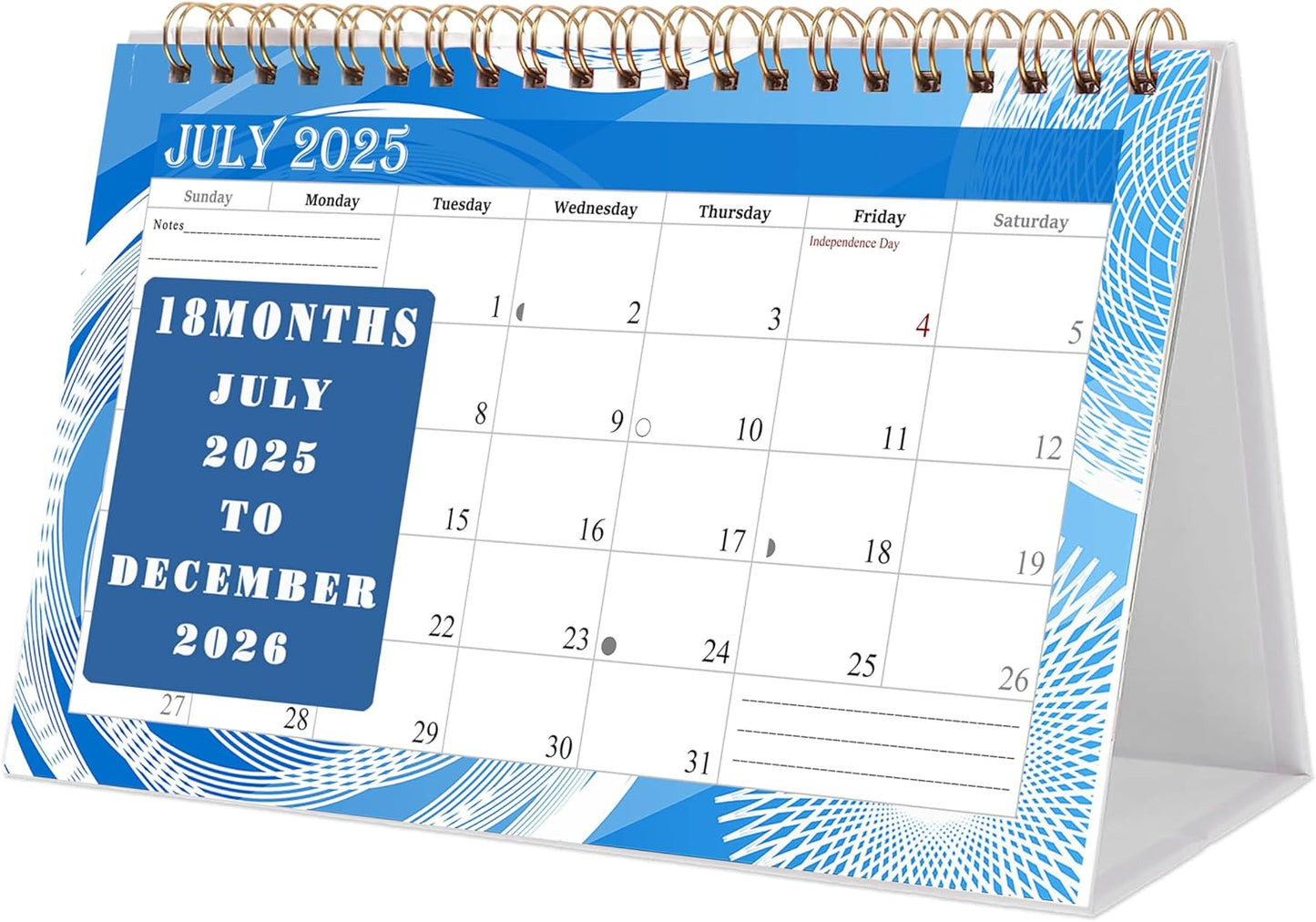 2025-2026 18 Months Standing Flip Desk Calendar Desktop Planner with To-Do List & Notes 02