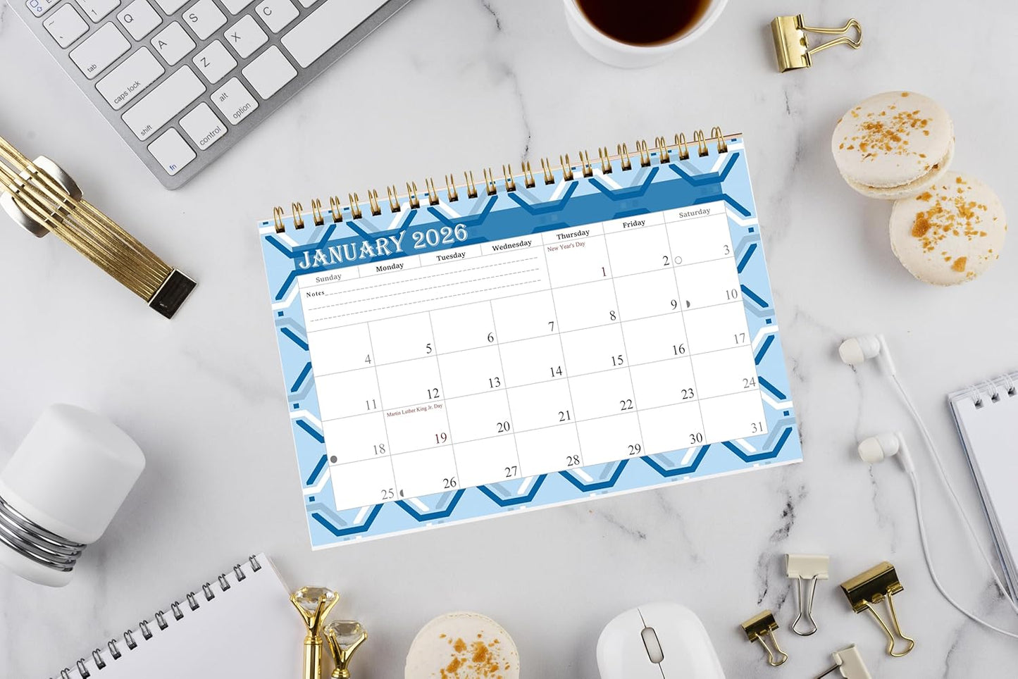 2026-12 Months Desk Calendar Desktop Planner with To-Do List & Notes 04