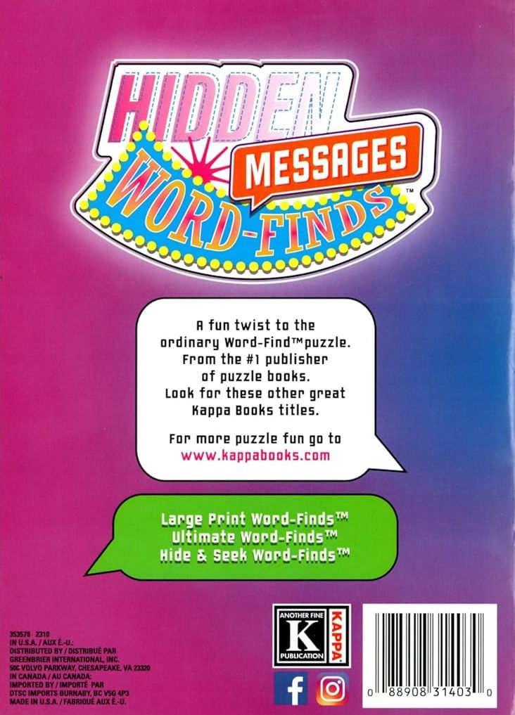 Large Print Hidden Message Word - Finds (All New Puzzles) - Vol.164 Now 96 Pages