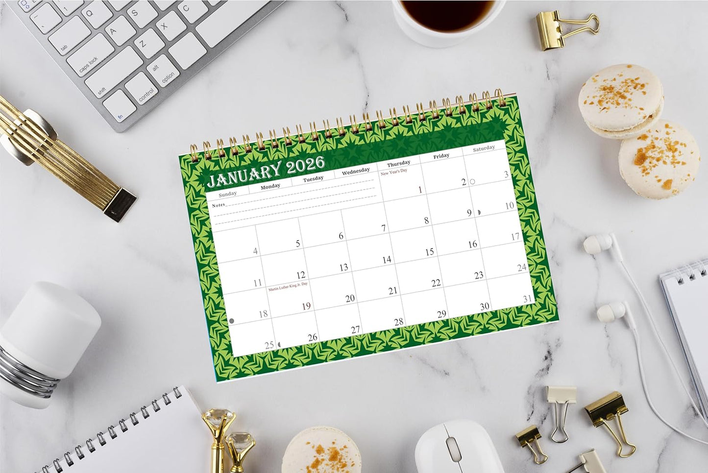 2026-12 Months Desk Calendar Desktop Planner with To-Do List & Notes 06