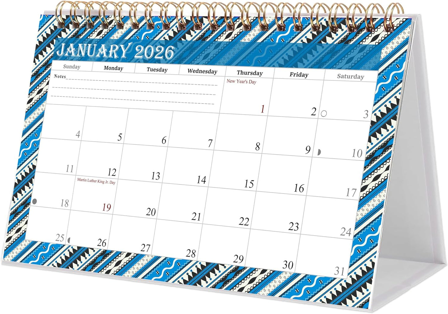 2026-12 Months Desk Calendar Desktop Planner with To-Do List & Notes 017