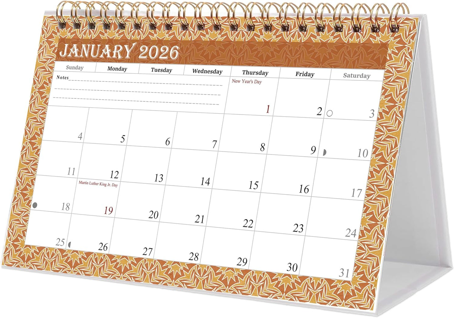 2026-12 Months Desk Calendar Desktop Planner with To-Do List & Notes 09