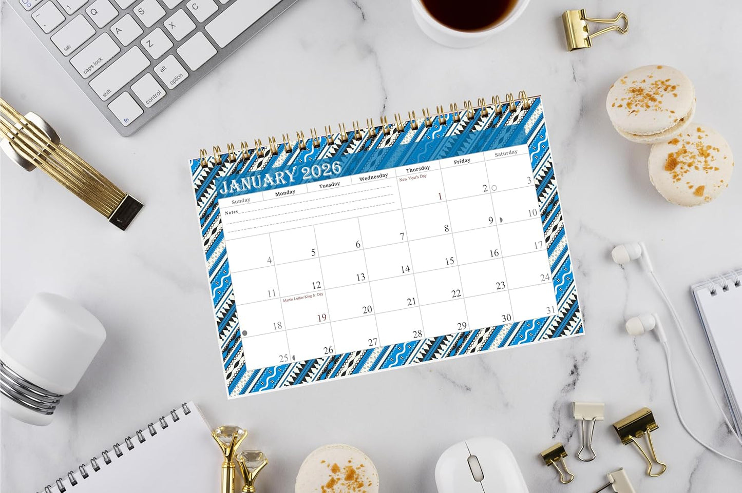 2026-12 Months Desk Calendar Desktop Planner with To-Do List & Notes 017