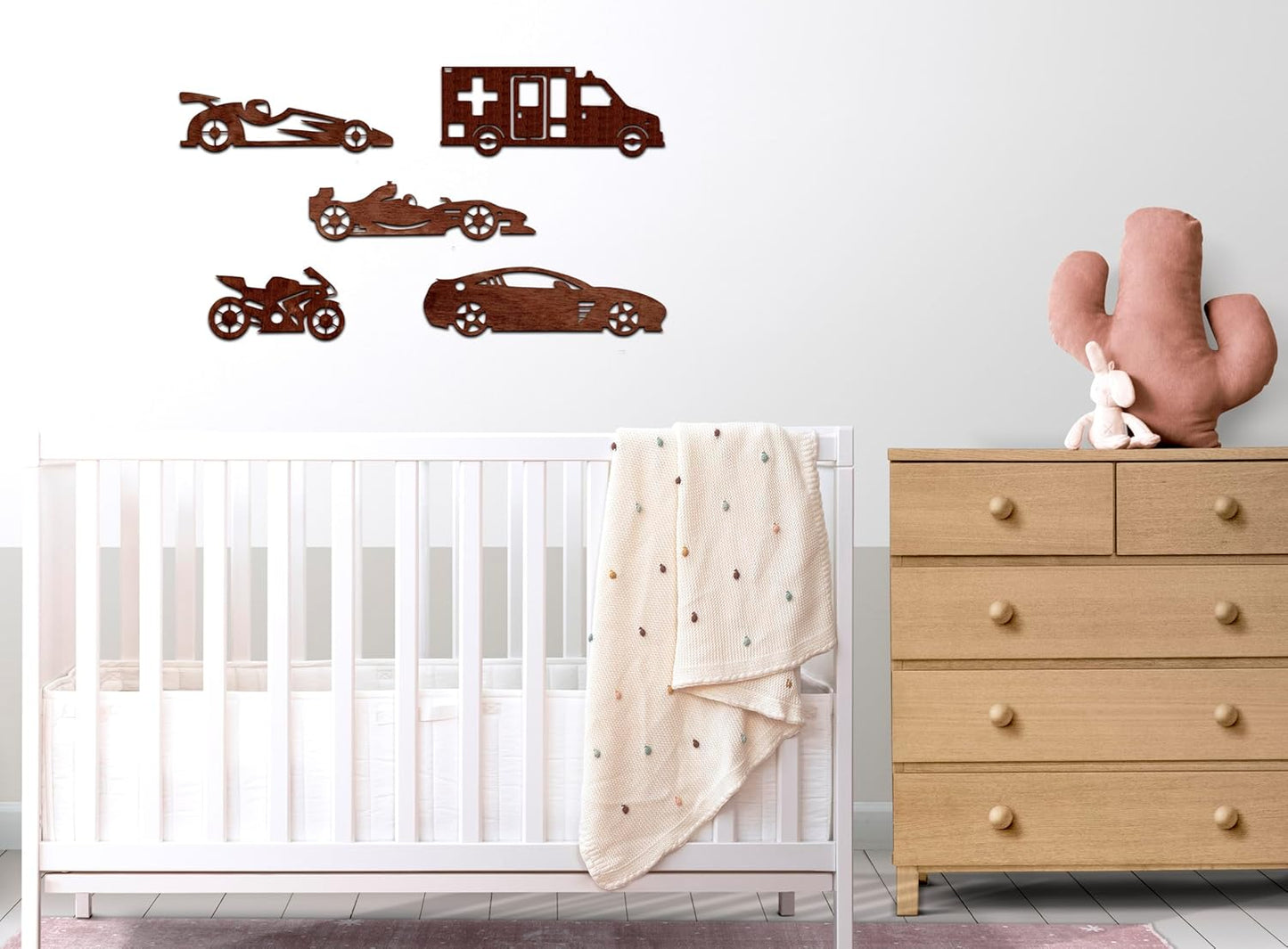 Laser-Cut Natural Wood Cutout Wall Art | Nursery Decor | Wooden DIY Craft