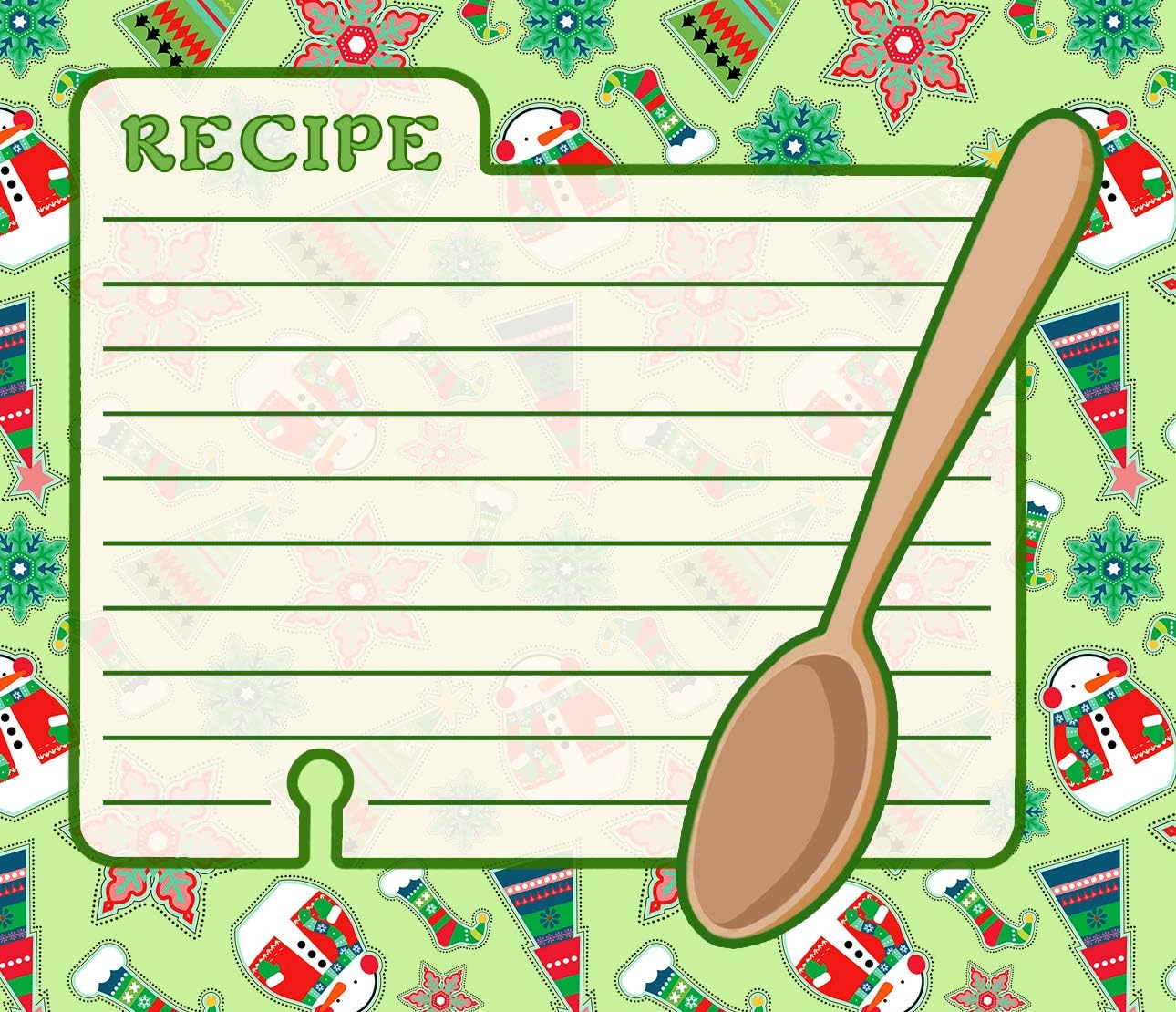 Christmas - Holiday Baking Kitchen Linen Set (6 Piece) - 2 Kitchen Towel, 2 Pot Holders, 1 Oven Mitt, 1 Magnetic Dry Erase Recipe Planner (Style 02)