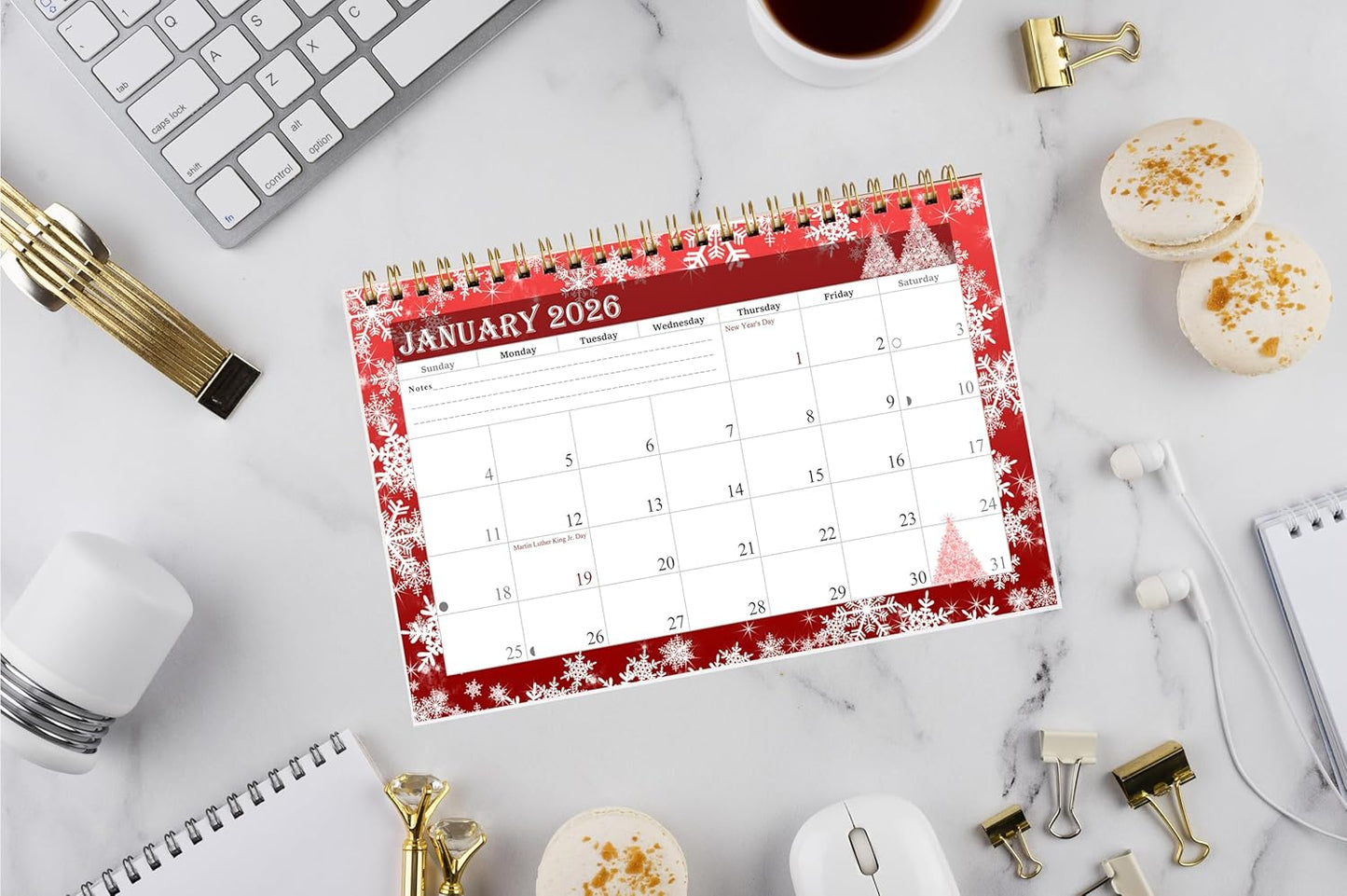 2026-12 Months Desk Calendar Desktop Planner with To-Do List & Notes 08