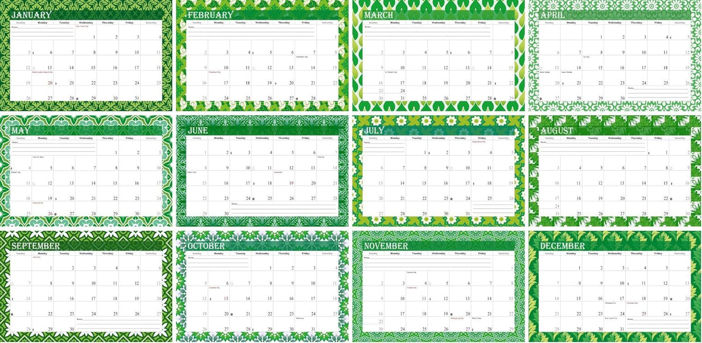 2026-12 Months Desk Calendar Desktop Planner with To-Do List & Notes 06