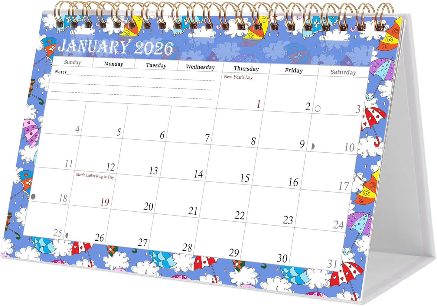 2026-12 Months Desk Calendar Desktop Planner with To-Do List & Notes 014
