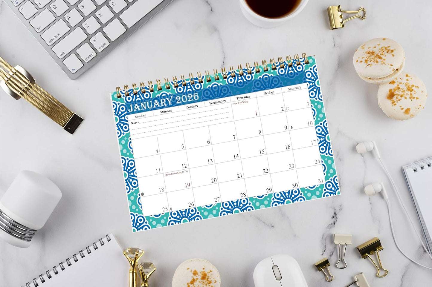 2026-12 Months Desk Calendar Desktop Planner with To-Do List & Notes 015