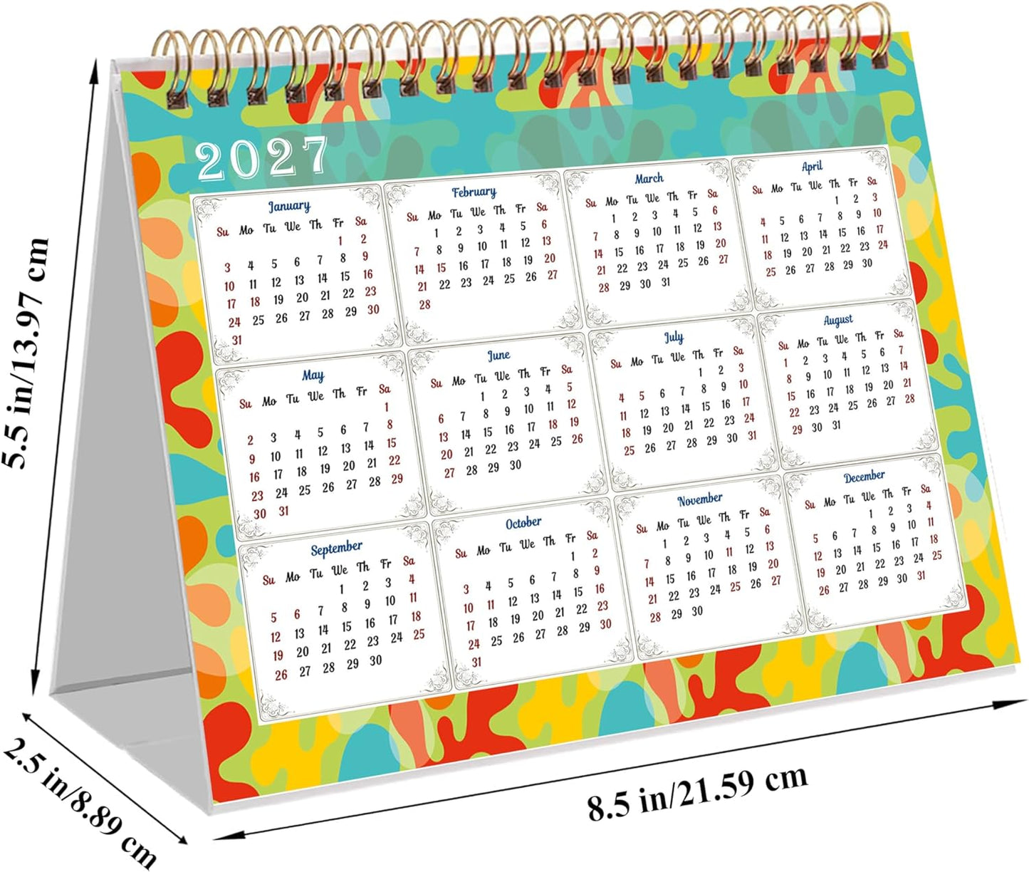 2026-12 Months Desk Calendar Desktop Planner with To-Do List & Notes 03