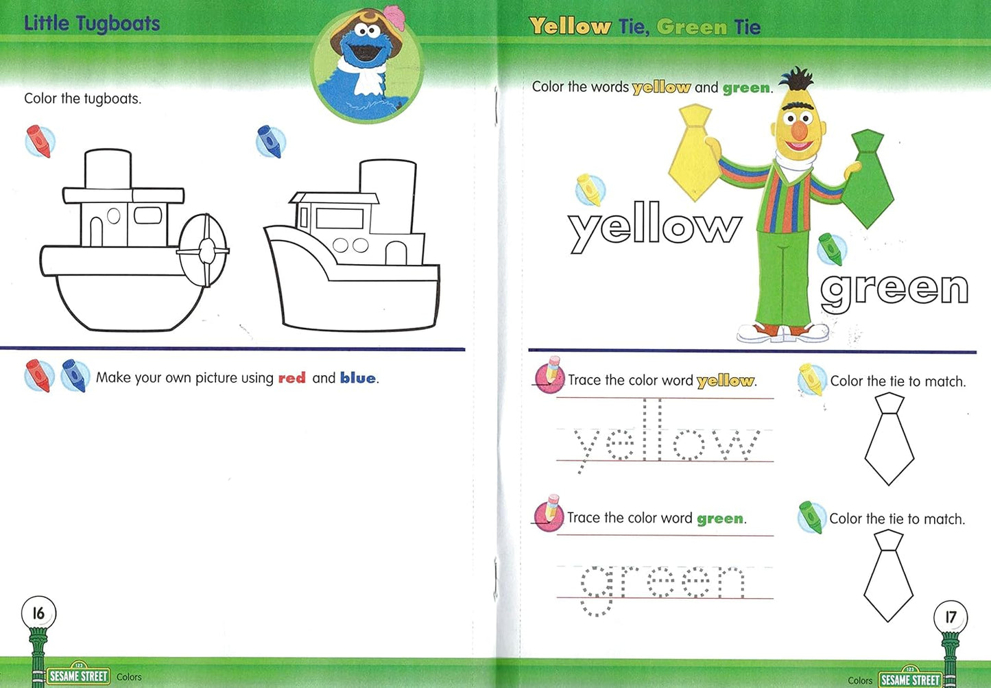 123 Sesame Street Kindergarten Educational Workbooks - Set of 4 Books
