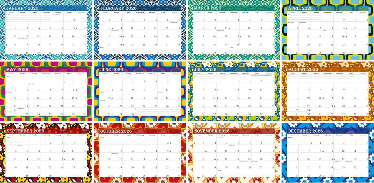 2026-12 Months Desk Calendar Desktop Planner with To-Do List & Notes 015